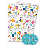 Birthday Pets Wrapping Paper 2 Sheets & 2 Tags