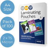 A4 Gloss 150 Micron Laminating 100 Pouches