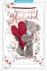 Me To You Tatty Teddy For My Wonderful Husband 3d holographic Anniversary Card