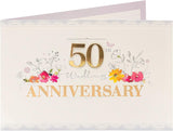 50th Anniversary Card For Couples With Gold Glitter And Gem Stones