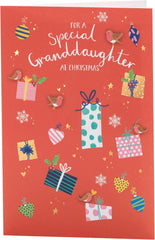 UK Greetings Christmas Card for Granddaughter - Sweet Presents Design,Multi,149 mm x 229 mm