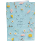 UK Greetings Birthday Card For Her/Female/Friend With Envelope - Flower Stem Design