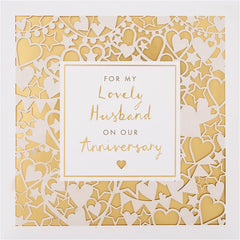 Intricate Laser-cut Design Husband Wedding Anniversary Card