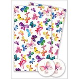 Butterflies Wrapping Paper 2 Sheets & 2 Tags