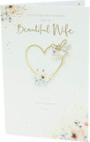 Beautiful Wife Delicate Floral Design Anniversary Card