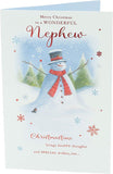 Christmas Card for Nephew Traditional Snowman Design