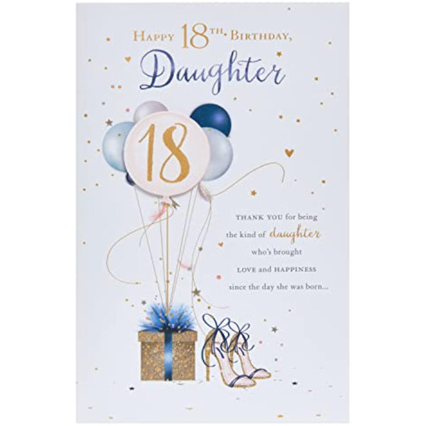 UK Greetings 18th Birthday Card for Daughter - Gorgeous Design
