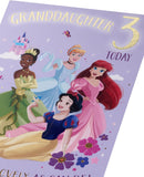 Disney Princess Granddaughter 3rd Birthday Card