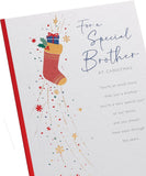 UK Greetings Christmas Card for Brother - Sentimental Design,Multi,149 mm x 229 mm