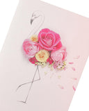 Pink Floral Flamingo Birthday Card