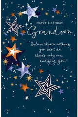 Stars Design Grandson Birthday Card