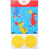 Skating Dinosaur Design Wrapping Paper 2 Sheets & 2 Tags