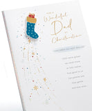 UK Greetings Christmas Card for Dad - Blue Stocking Design