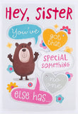 Cute Special Something All About Gus Design Sister Birthday Card