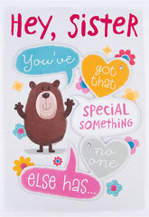 Cute Special Something All About Gus Design Sister Birthday Card