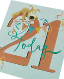 Boofle Birthday Card - 21st Birthday Card - 21 Today Birthday Card - Cute Birthday Card, Multi (737679-0-1)