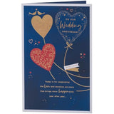 Dark Blue Design Wedding Anniversary Card