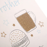 Hallmark Birthday Card for Brother - Classic Glitter Embellished Beer and Burger Design