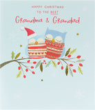 Grandma and Grandad Owls Christmas Card