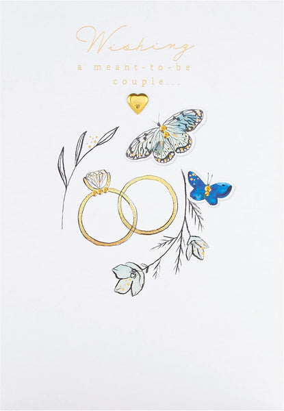 Wedding Card for Couple - Traditional Gold Rings Design