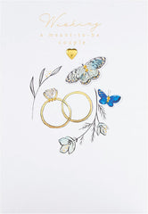 Wedding Card for Couple - Traditional Gold Rings Design