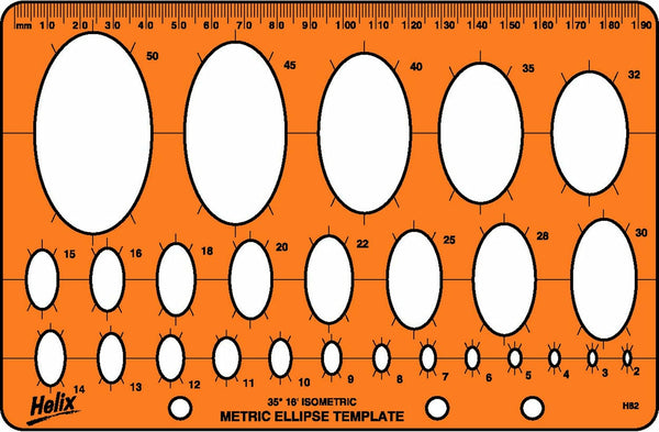 Metric Ellipse Template | Precision Drawing Tool for Technical & Design Work