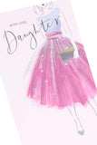 UK Greetings Birthday Card for Daughter - Purple Dress Design - Thinking of You Range
