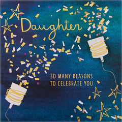 Contemporary Party Celebration Design Daughter Birthday Card