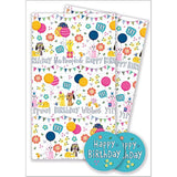 Birthday Pets Wrapping Paper 2 Sheets & 2 Tags