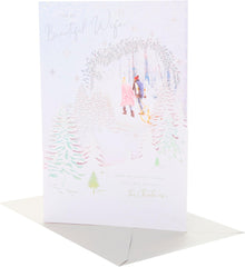 Christmas Card for Wife - Beautiful Snow Scene Design