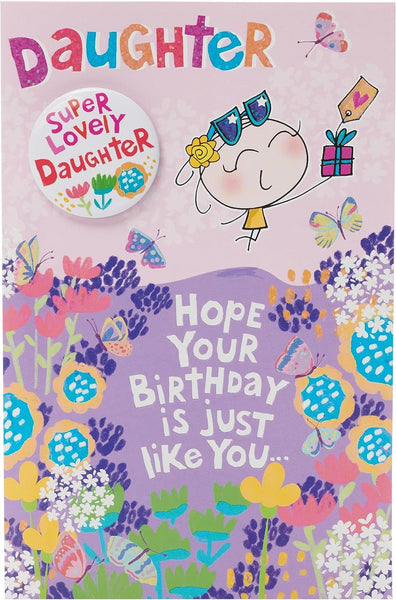 Fun Design Daughter Birthday Card with Badge