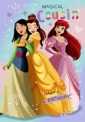 Disney Princess Cousin Birthday Card