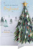 Hallmark Boxed Christmas Card for Boyfriend - Classic Winter Scene with Tree Design
