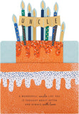 3D Cake and Candles Design Uncle Birthday Card