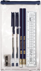 Blazer Buddy Essential Stationery Set with Compact Clear Pencil Case Fits in School Blazer Pocket