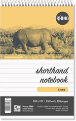 Rhino 200 x 127 Shorthand Notebook 300 Pages / 150 Leaf 8mm Lined (Pack of 5)