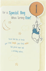 Disney Winnie The Pooh Baby Boy 1st Birthday Card