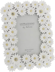 Impressions White Resin Daisy Photo Frame 4" x 6"