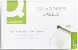 Q-Connect Address 250 Label Roll Self Adhesive 89 x 36 mm White