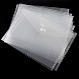 4 x Clear A5 Plastic Folder Document Wallets Poppers
