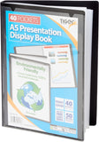 Tiger A5 40 Pocket Black Presentation Display Book – Compact Document Folder
