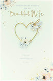Beautiful Wife Delicate Floral Design Anniversary Card
