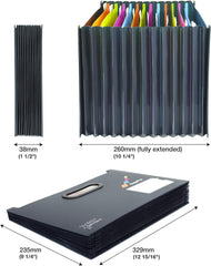 Rapesco Supafile A4 13-part Landscape Desktop Germ-Savy Antibatcterial E£xpanding File