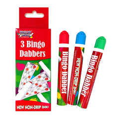 Non-Drip Bingo Dabbers – Pack of 3 Assorted Ink Markers for Bingo & Crafts