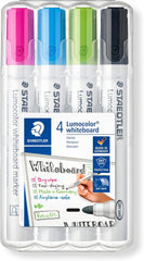 Staedtler Lumocolor 351 Whiteboard Markers – Bullet Tip – Assorted New Colours – Pack of 4
