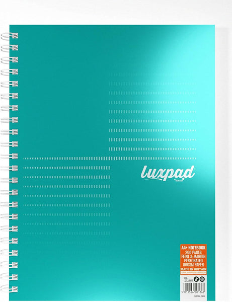 Silvine Luxpad Metallic A4+ FSC Wirebound Notebook - Lined (200 Pages) Pack of 3