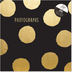 Tallon Gold Foil Polka Dots 6x4 Photo Album | Memo Slip-In | Holds 200 Photos