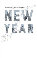 Sparkling Stars Classing Design New Year Card