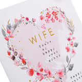 Contemporary Floral Heart Anniversary Card for Wife