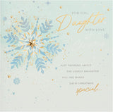 UK Greetings Christmas Card for Daughter - Snowflakes Design